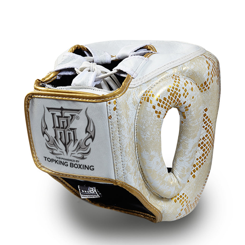 Top King Kopfschutz "Super Snake" weiss/gold