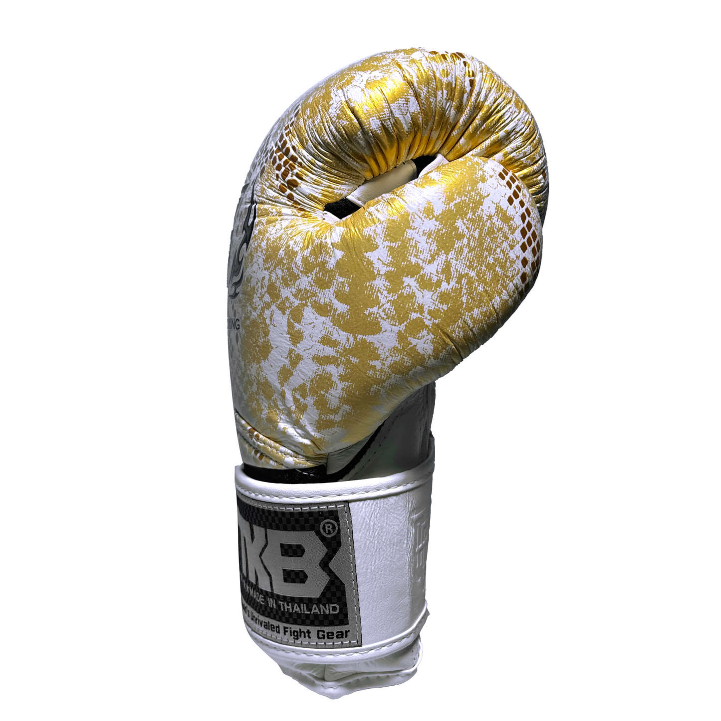 Top King Boxhandschuhe "Super Snake" weiss/gold