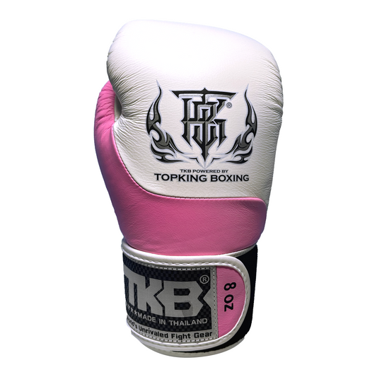 Top King Boxhandschuhe "Power" weiss/pink