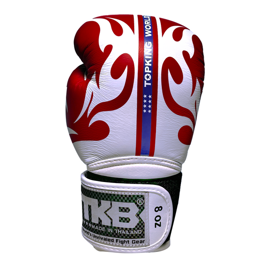 Top King Boxhandschuhe "World Serie" weiss/rot