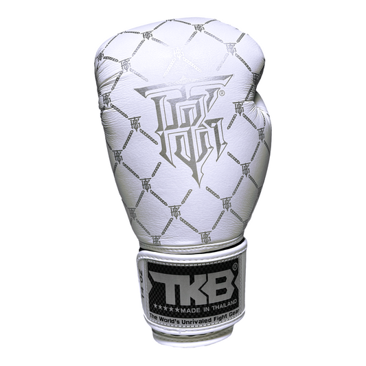Top King Boxhandschuhe "Chain" weiss/silber