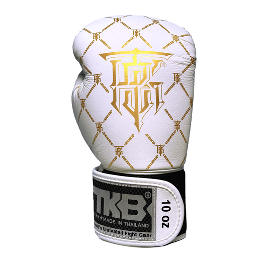 Top King Boxhandschuhe "Chain" weiss/gold