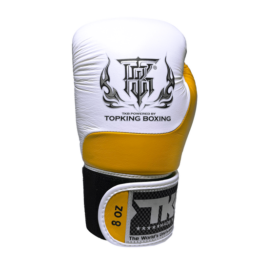 Top King Boxhandschuhe "Power" weiss/gelb