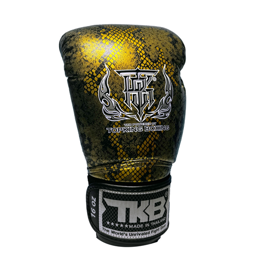Top King Boxhandschuhe "Super Snake" schwarz/gold
