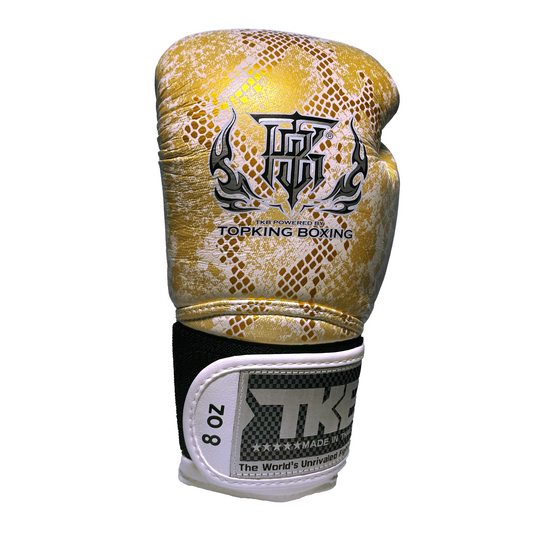 Top King Boxhandschuhe "Super Snake" weiss/gold