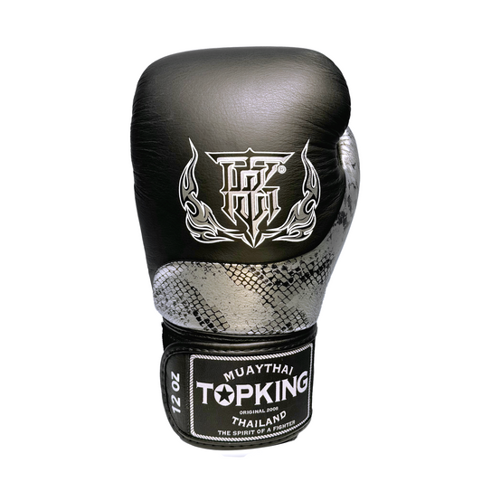 Top King Boxhandschuhe "Power" schwarz/silber Snake