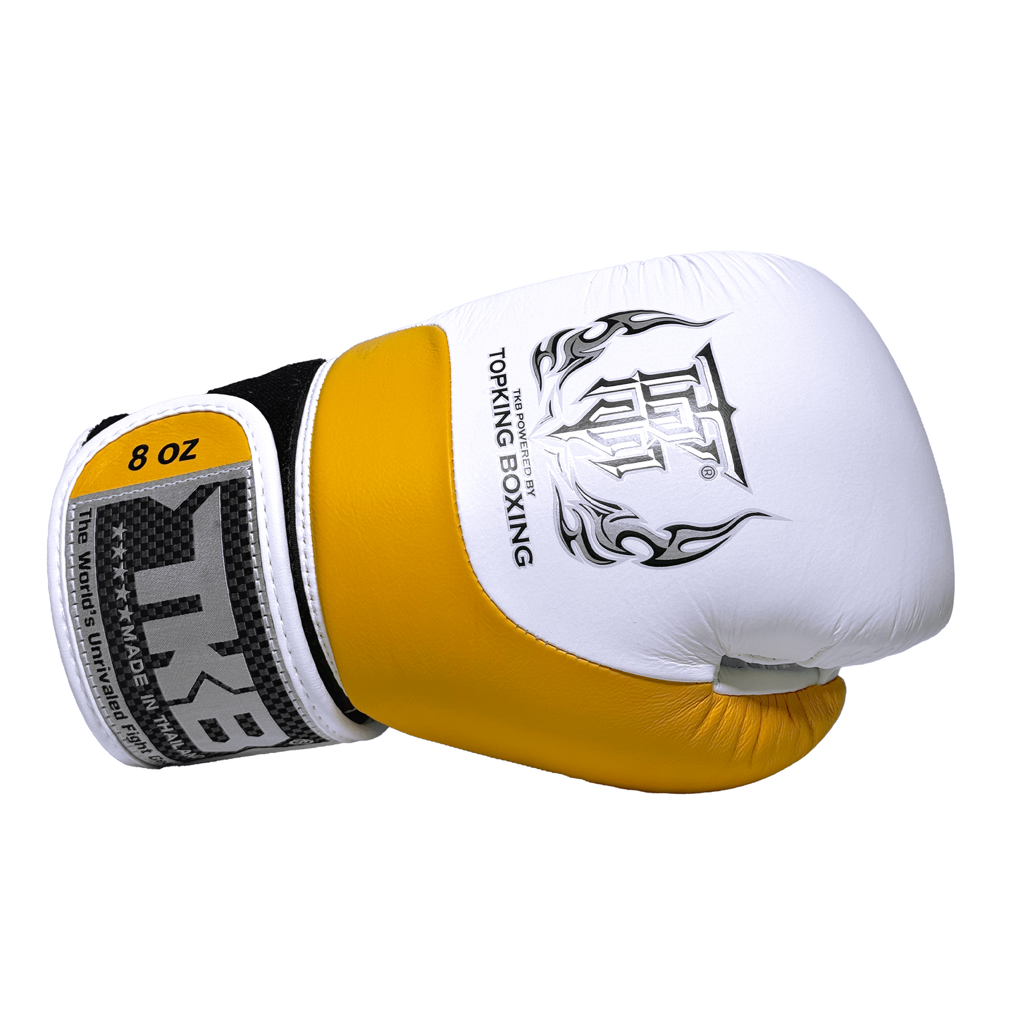 Top King Boxhandschuhe "Power" weiss/gelb