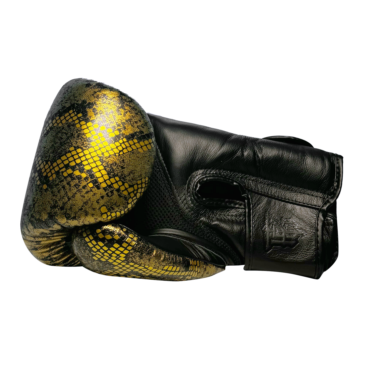 Top King Boxhandschuhe "Super Snake" schwarz/gold