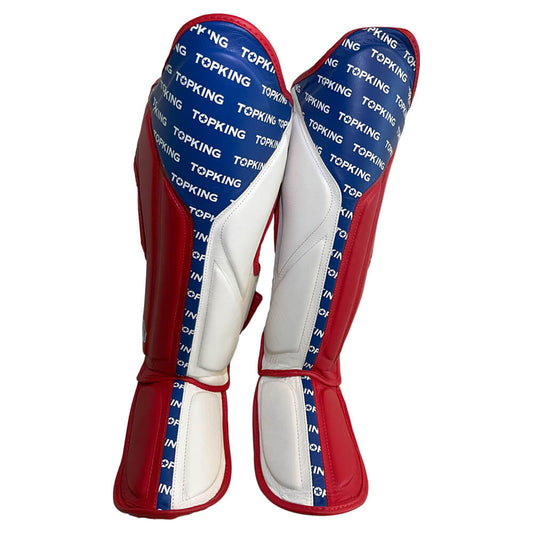 Top King Schienbeinschoner "Full Impact" weiss blau rot