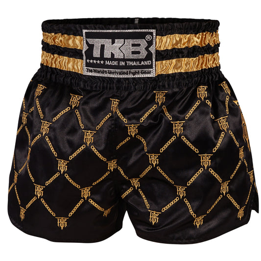 Top King Muay Thai Shorts "Chain" schwarz/gold