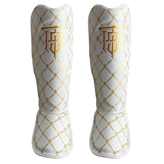 Top King Schienbeinschoner "Chain" weiss/gold